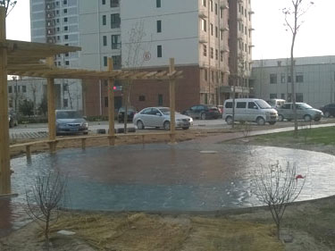 濟(jì)南帝景城小區(qū)道路壓印地坪施工
